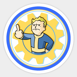 Vault Boy Fallout - Flip You Off Sticker Sticker